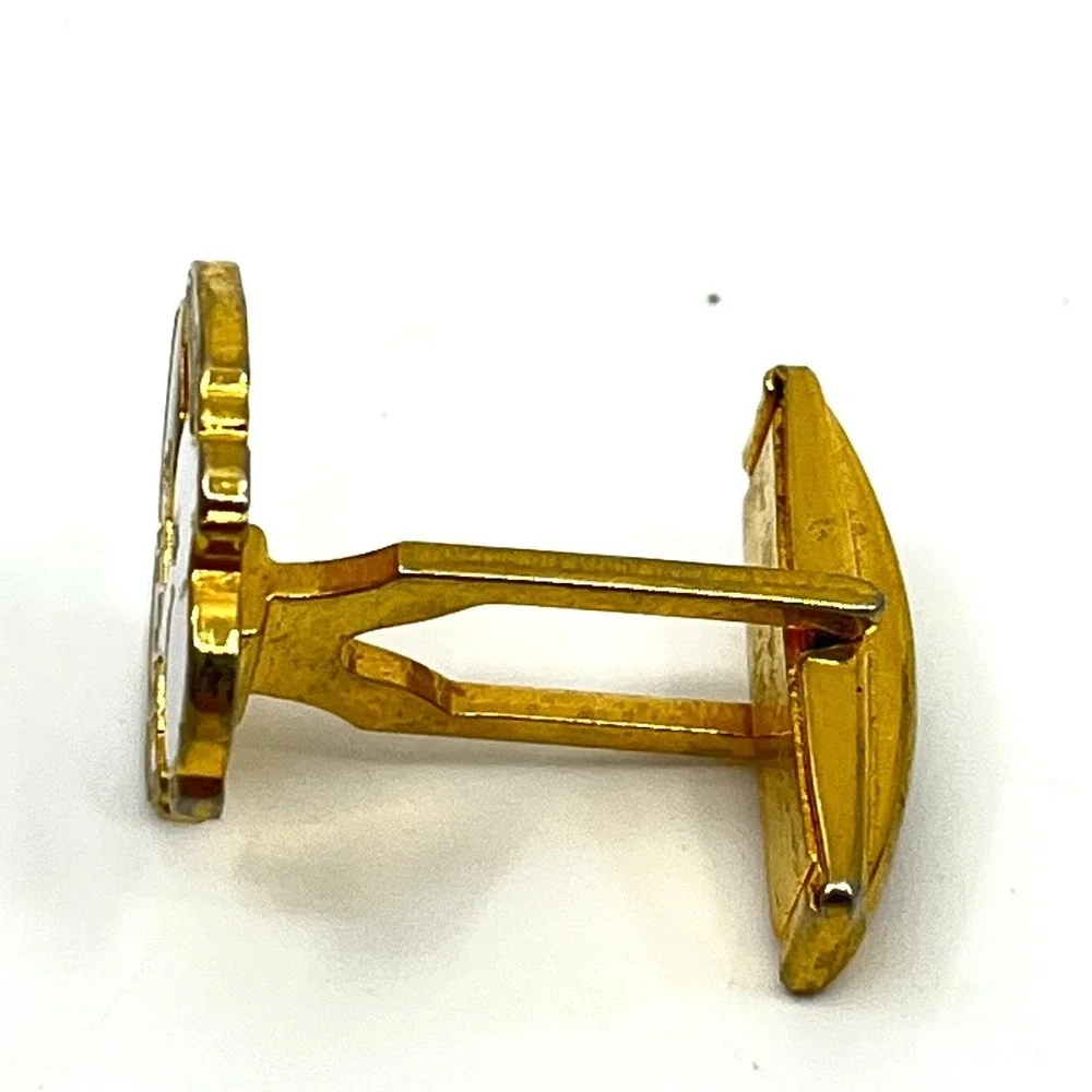 Vintage Snoopy Cufflink Tie Tack Set‎ Enamel Gold Tone Peanuts Character Comic